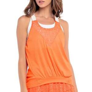 Lucky in Love Vaportex Tennis Tank Top Neon Orange White Size XS